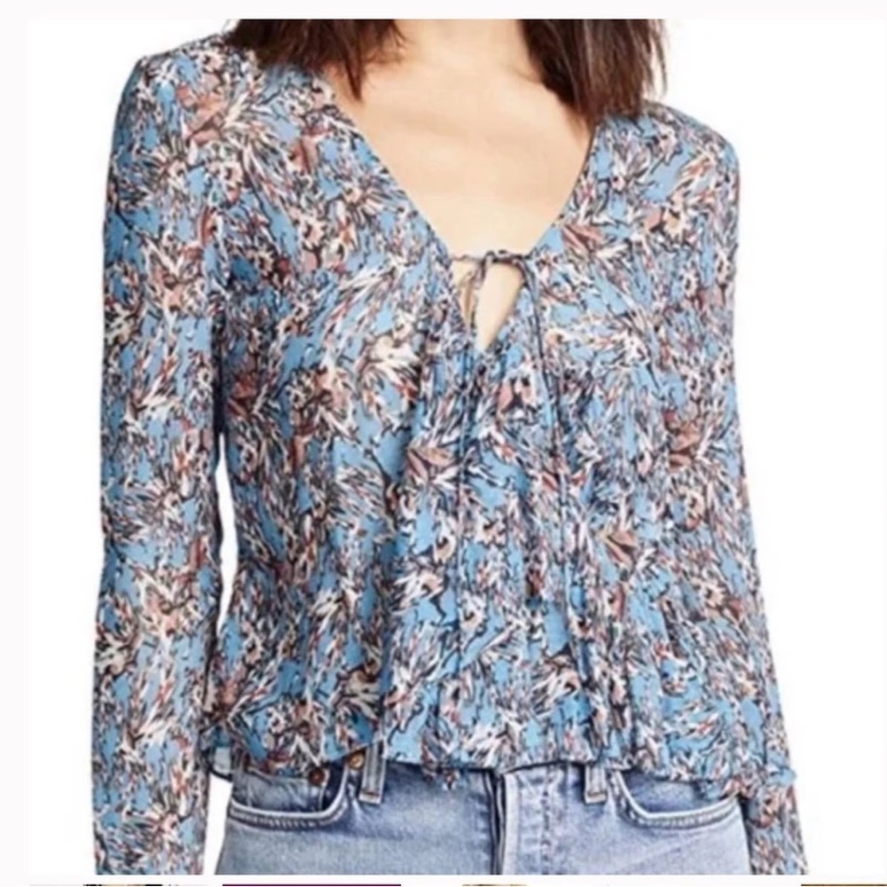 Nwot Iro Gosh Lace Up Front Blouse